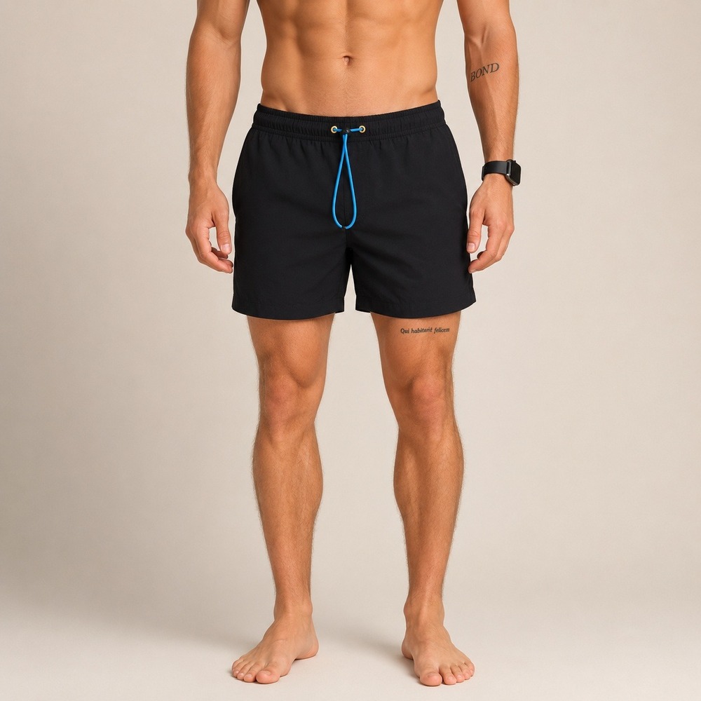 Chubbies Mens Swim Trunks Black Blue Toggle Drawstring Mesh Lined Shorts Medium